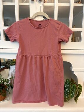 H&M Girls' Dusty Rose Short Sleeve Jersey Dress